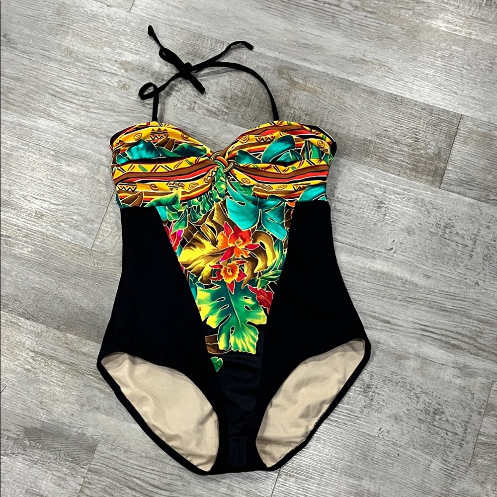 Swim suit 16 plus women’s Tropical Women's One‎ Piece Swimsuit tummy control
